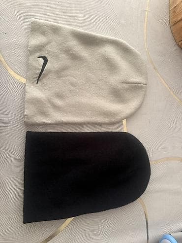 Baş geyimləri: İki ədəd qış papağı dəsti - Model: sadə beanie tipli papaqlar - — 1