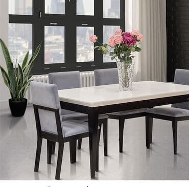 mətbəxt stolları: Mətbəx üçün, Açılan, Dördbucaq masa, 4 stul — 1