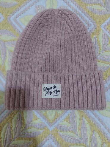 женские трикотажные шапки: İsti toxunma papaq – pastel çəhrayı rəngdə, rezinli toxuma. Qalın — 1