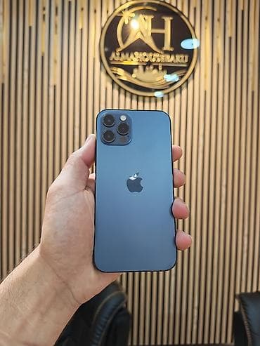 apple eatch: IPhone 12 Pro, 128 GB, Pacific Blue, Zəmanət, Simsiz şarj, Face ID — 1