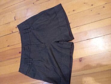 kətan şalvar qadın: Qadın şortu – tünd boz rəng - Klassik, qısa kəsim; gündəlik və ya — 2