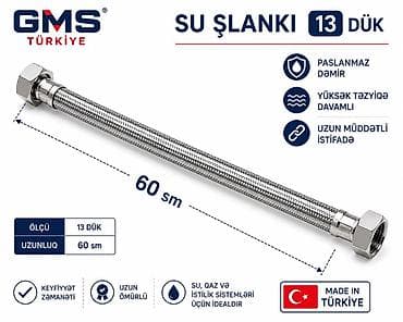 GMS Türkiyə su şlanqı – 13 dük, 60 sm Xüsusiyyətlər: - Material