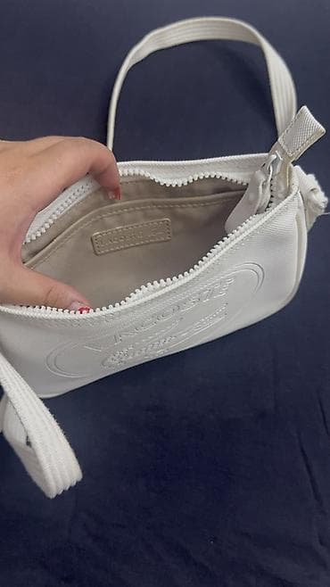lacoste canta: Lacoste çiyin/çapraz çanta – ağ rəng - Brend: Lacoste (ön hissədə iri — 2