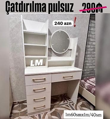 manikur stolu satilir: Düz masa, Stulsuz, Polkalı, Siyirməli — 1