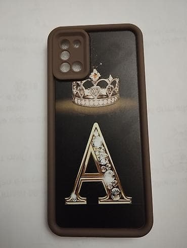 samsun s21: Qəhvəyi çərçivəli telefon qabı – “A” hərfi və tac dizaynı - Model — 1