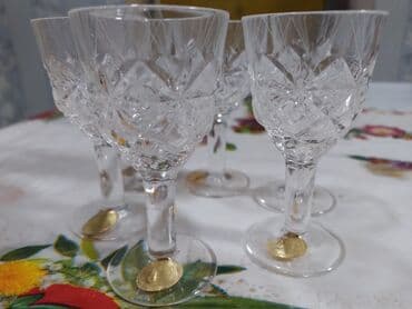 ev eşyalari: Kolleksiya şüşə qablar dəsti - Klassik kəsimli uzun qədəhlər – 6 — 2