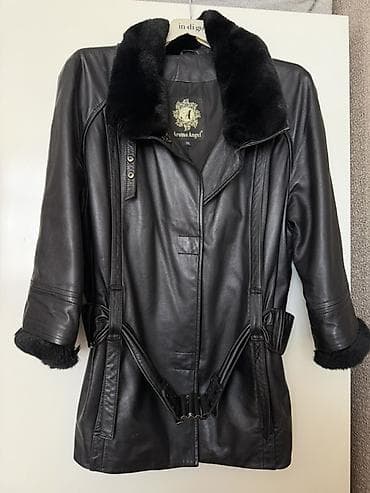 ucuz palto: Qadınlar üçün qara dəri palto - Brend: Aroma Angel - Material — 1