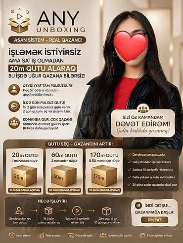 ANY Unboxing – Asan sistem, real qazanc! Satış etmədən qutu açaraq