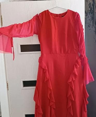 ağ donlar instagram: Qırmızı ziyafət donu - Model: Uzun kəsim, beldən yığma siluet - Rəng — 2