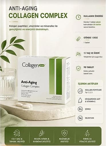 collagen 3 in 1: Collagen Forte Anti-Aging Collagen Complex – hidrolizə peptid Tip 1 — 3