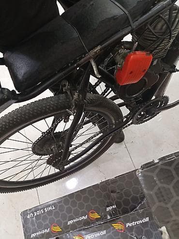 azerbaycan elektrik avtomobil: Benzin mühərrikli velosiped bez problem - Dağ velosipedi bazasında — 4