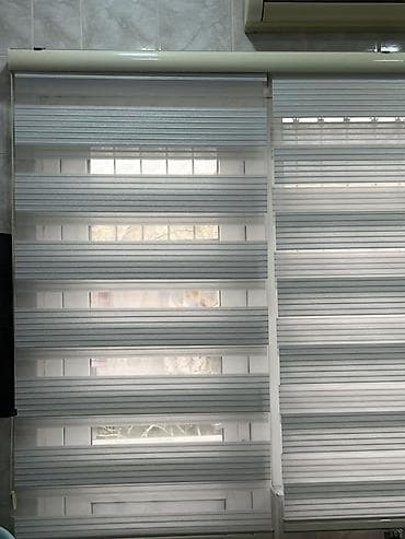 Свечи: Zebra/Jalousi rolikli pərdə – açıq boz rəngdə, üfüqi zolaqlı dizayn — 3