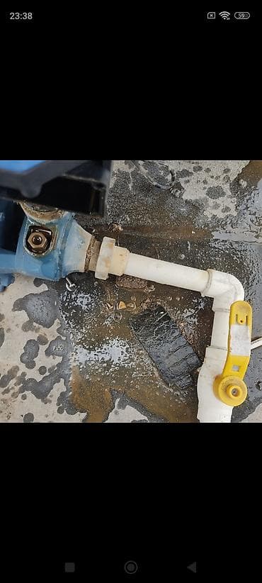 Su nasosu temiri - Material: ağ PVC borular və fitinqlər - Komplektdə