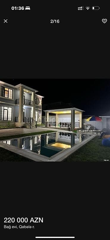 Гаражи: Qəbələ r-nunda yerləşən geniş həyətli bağ evi. Xüsusiyyətlər: - İki — 2