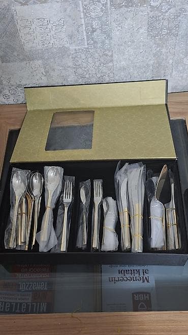 emsan xirdalan: Emsan 12 nəfərlik yemək dəsti – çəngəl, qaşıq, bıçaq - Brend: Emsan - — 1