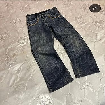 minifit s: Kisi şalvarı – tünd göy/çəhrayı tonlarda denim - Kəsim: düz, azca — 2