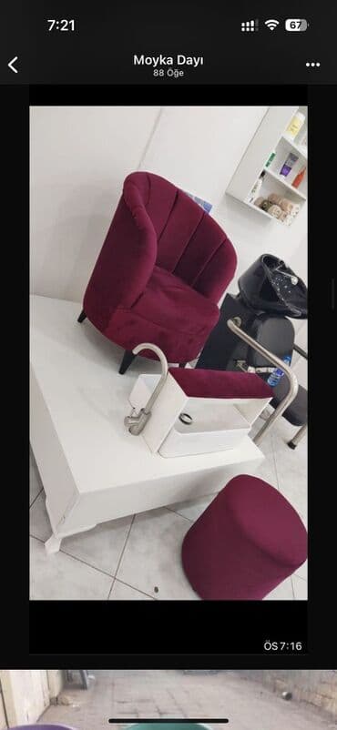 Кухонные принадлежности: Pedikür üçün salon dəsti - Komplekt: yumşaq məxmər örtüklü kreslo — 1