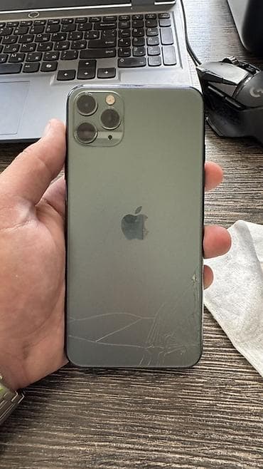 iphone 7 batarya: IPhone 11 Pro Max, 256 GB, Matte Midnight Green, Qırıq — 3