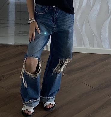 Cinslər: Trendyolmilla cins şalvar, yeni, 34 beden — 4