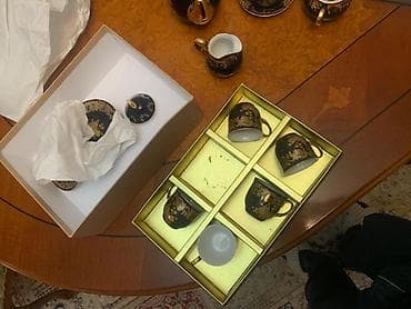 dekor saatlar: Çay dəsti, rəng - Qızılı, Şüşə, 6 nəfərlik — 4