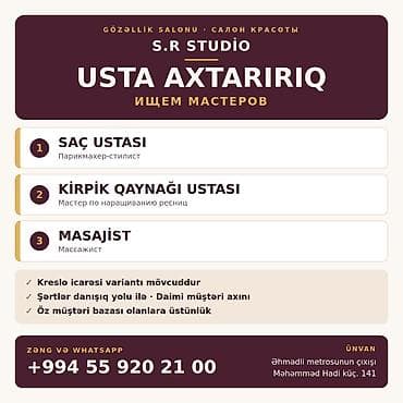 Qadın saç ustası tələb olunur, Fiks edilmiş ödəniş, Təcrübəsiz
