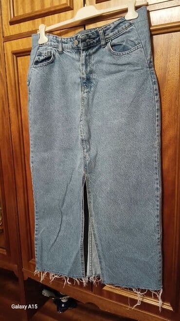 женские джинсовые юбки на пуговицах: Макси Юбка, Джинс, 2XL — 2