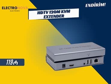 extender: HDTV 120M KVM Extender ✔ 120 metr məsafəyə qədər ötürmə 🌐 ✔ Klaviatura — 1