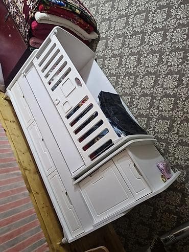 saatlar type 1: Uşaq beşiyi – kombinə edilmiş model - Rəng: ağ - Material: MDF/taxta — 2