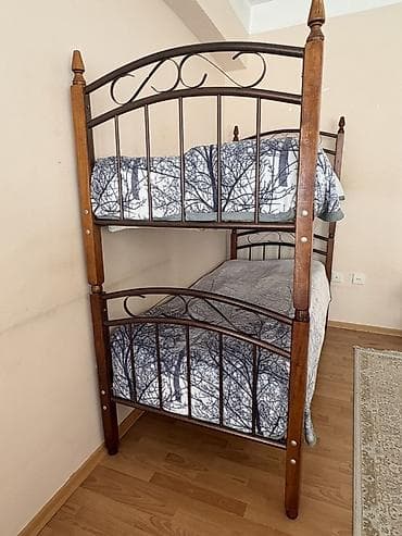 qız mebeli: Oğlan və qız üçün, Çarpayı, Matrassız, Siyirməsiz, Dəmir — 1