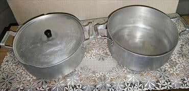 qazan dəsti: Qazan, rəng - Gümüşü, Alüminium — 2