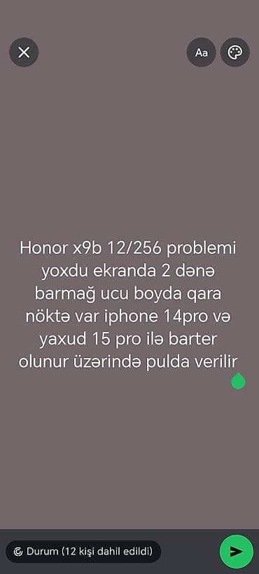 12 ayfon: Honor X9b, 256 GB, Qırıq — 1