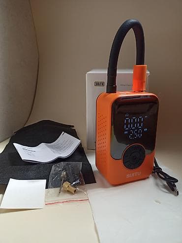 Narıncı kompakt portativ hava kompressoru - Rəqəmsal LED displey — 4