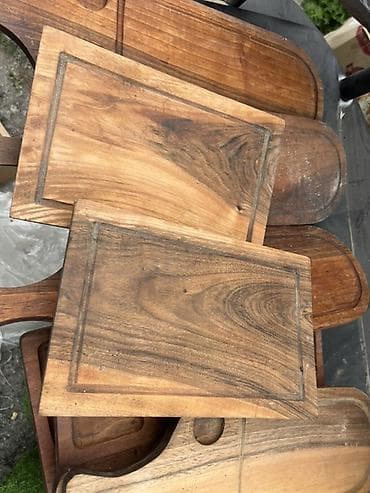 stylus pen: Taxta servis və kəsim lövhələri dəsti - Material: təbii bərk ağac — 3