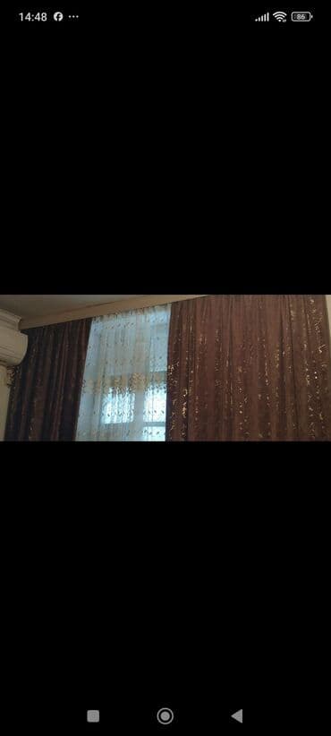 usaq perdeleri: Pərdə – məxməri effektli,qizili parıltılı - Material: sıx teksturaya — 3