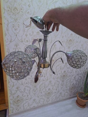 rəngli işıqlar: Çılçıraq, 3 lampa, Metal — 4