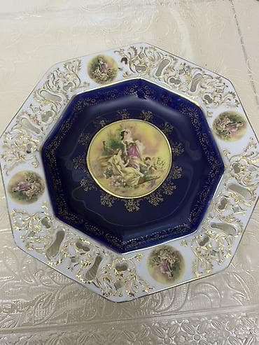 marcipan tort sekilleri: Thun (1794), Çexiya istehsalı, 24K qızıl işləməli porselen dəst — 5