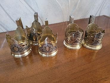 cay dəsti: Çay dəsti, rəng - Qızılı, Metal — 1