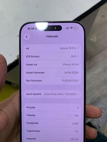 iphone 15 qiymət: IPhone 16 Pro, 256 GB, Natural Titanium, Simsiz şarj — 7