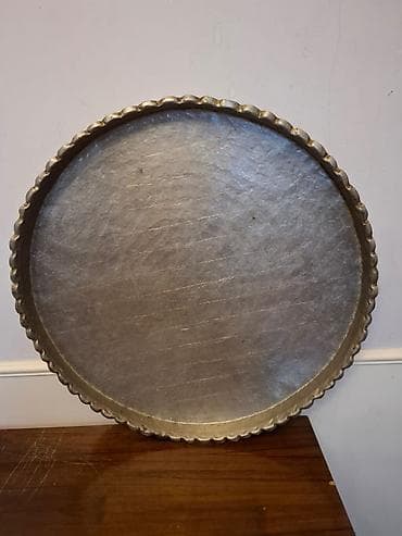 divar ucun tablolar: Böyük metal sini/tray - Material: Döküm metal (əl çəkici naxışlı — 2