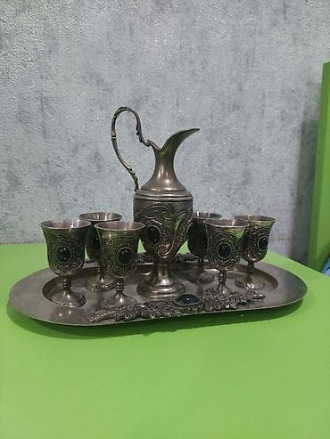qara metal: Antik üslublu metal içki dəsti Komplekt: - 1 ədəd qrafin/ibu (nazik — 3
