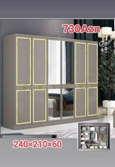 metbex şkafı: Yeni, Açılan, 5 qapı Düz dolab, Qarderob, paltar dolabı, Azərbaycan — 10