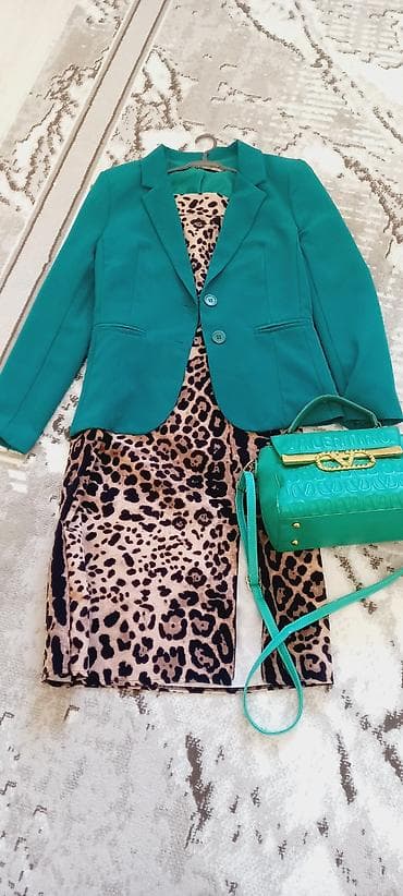 kostum: Dəst qadınlar üçün pencəy və yupka və çanta - Blazer: Düz kəsim, iki — 4