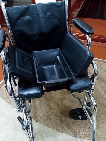 Xəstələr üçün unitazlar: Universal tualet funksiyalı əlil arabası - Material: parlaq xroml­u — 6