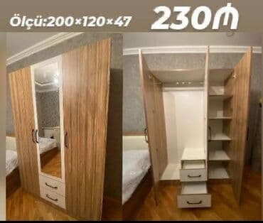 künc dolablar: Yeni, Açılan, 4 qapılı Künc dolab, Qarderob, paltar dolabı, Azərbaycan — 1
