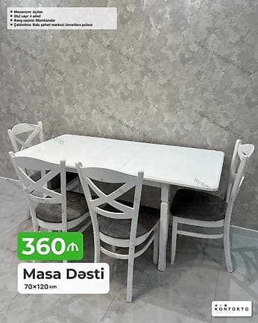 kohnə stul: Masa dəsti – 70×120 sm • Mexanizm: açılan (genişlənən masa) • Stul — 1