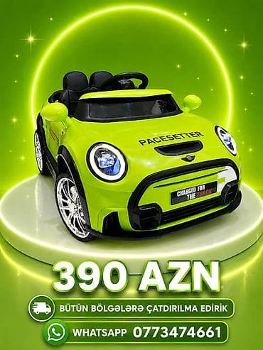 Uşaq üçün elektrikli minik avtomobili - Rənglər: mavi-narıncı — 3