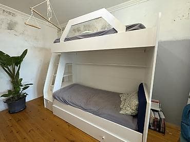 mebel ustu: Oğlan və qız üçün, İşlənmiş, Çarpayı, Matras ilə, Siyirməli, MDF — 1
