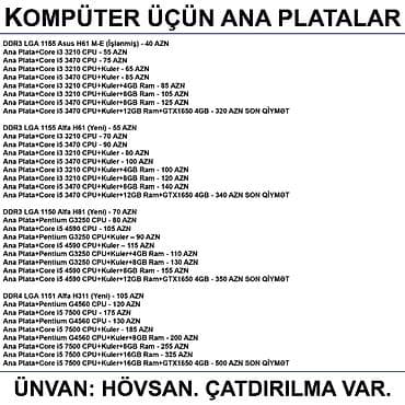 asus proart: Kompüter üçün Ana Platalar 📍Ünvan: Bakı şəh, Suraxanı ray, Hövsan qəs — 2