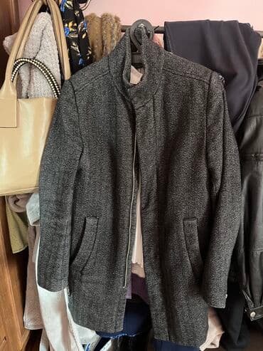 drap paltolar erkaklar uchun: Palto, H&M, S, rəng - Boz — 2