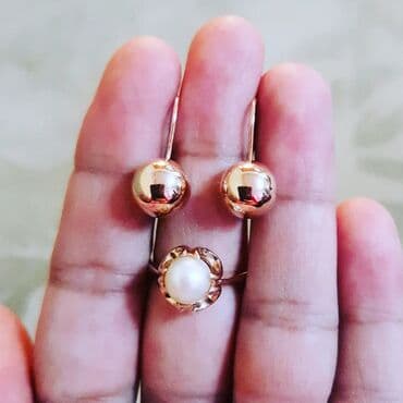 золотые комплекты с бриллиантами в баку: В комплекте: Кольцо, Серьги, Желтое золото, 585 проба — 3